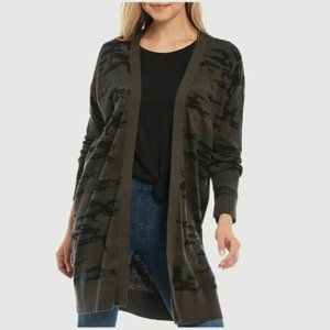 Sanctuary Camo Print Open Front Long Cardigan Sweater in Forest, XXL 14 NWT